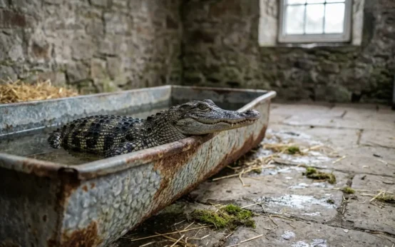 Nile crocodile kept as a licensed dangerous pet in Angus Scotland