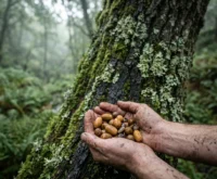 Scotland Atlantic rainforest volunteers hand collect native tree seeds