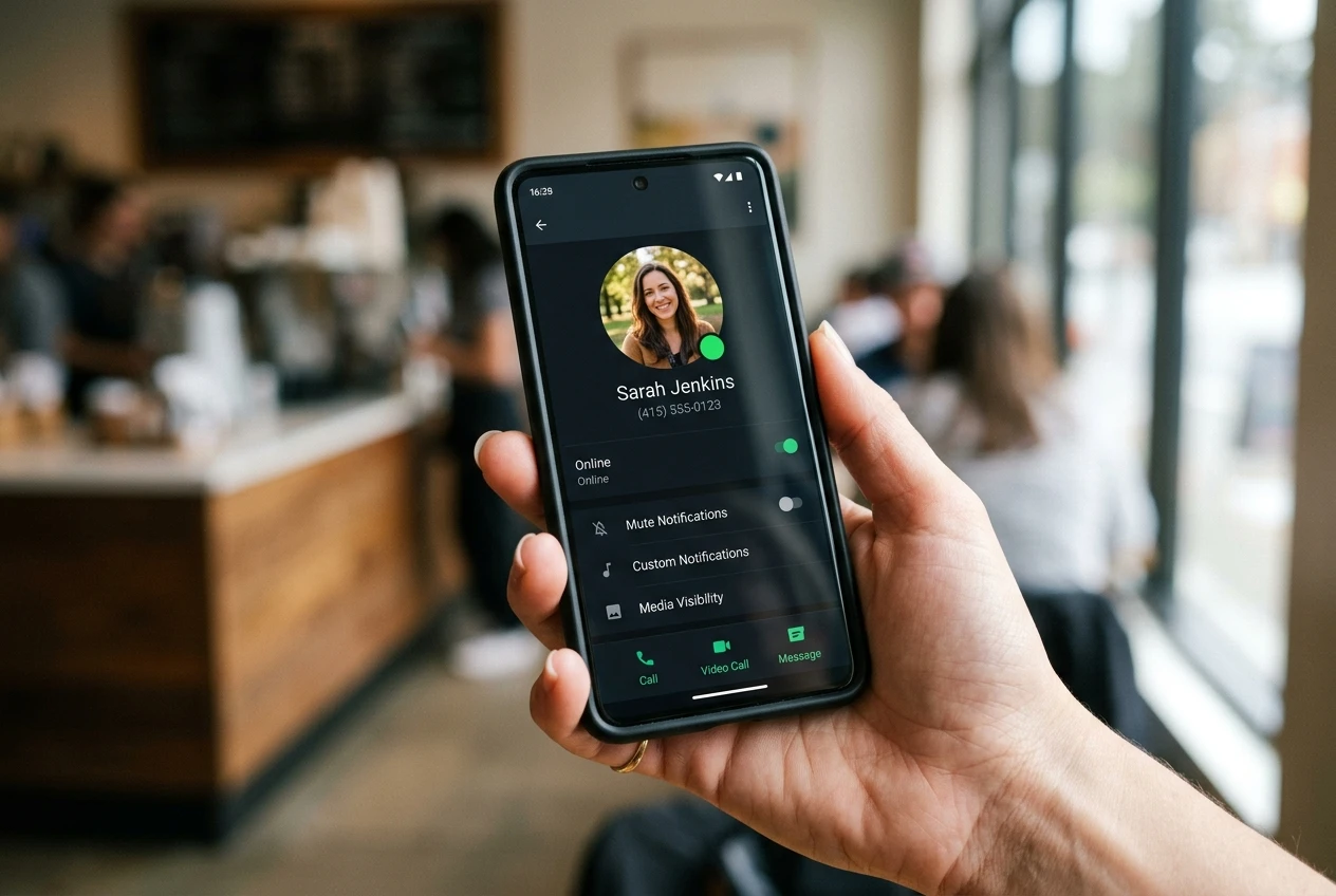 WhatsApp green dot online status iOS