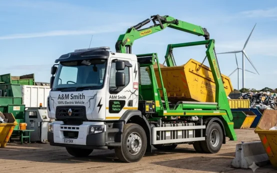 A&M Smith Scotland first electric Renault skip loader Aberdeen