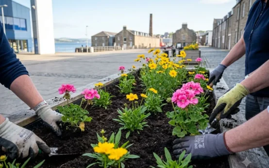 Bonnie Dundee Beautiful Scotland judges tour volunteer planters