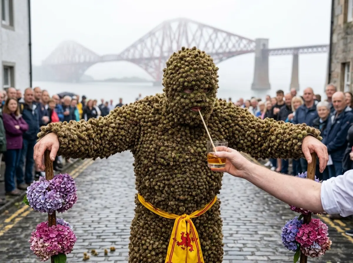 Burryman South Queensferry final walk Andrew Taylor burrs 2026