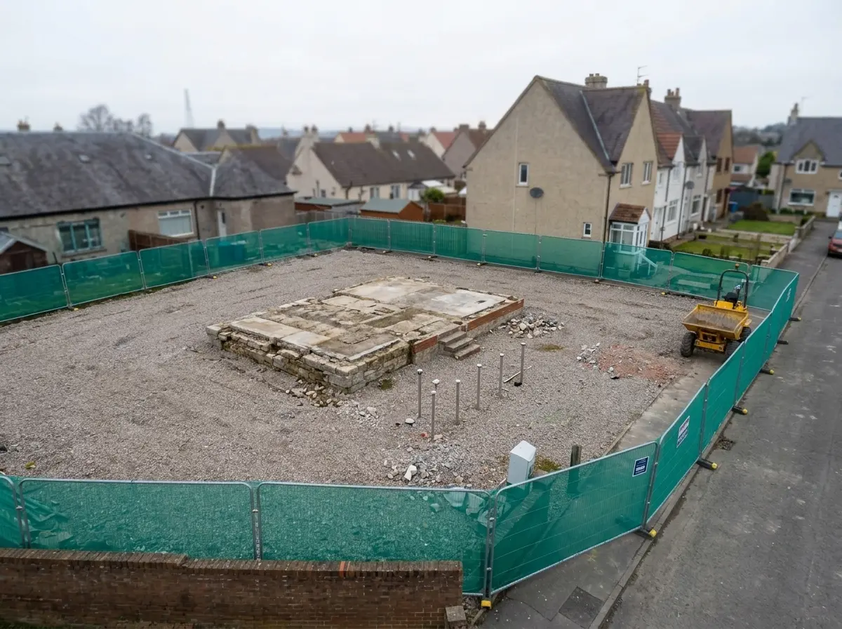 Dewar Avenue Kincardine mine subsidence empty plots after demolition