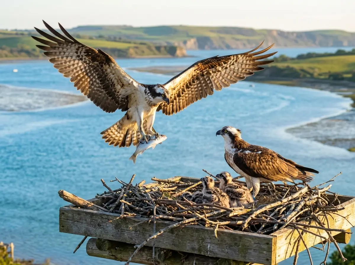 Dorset Poole Harbour osprey pioneering pairs breeding return