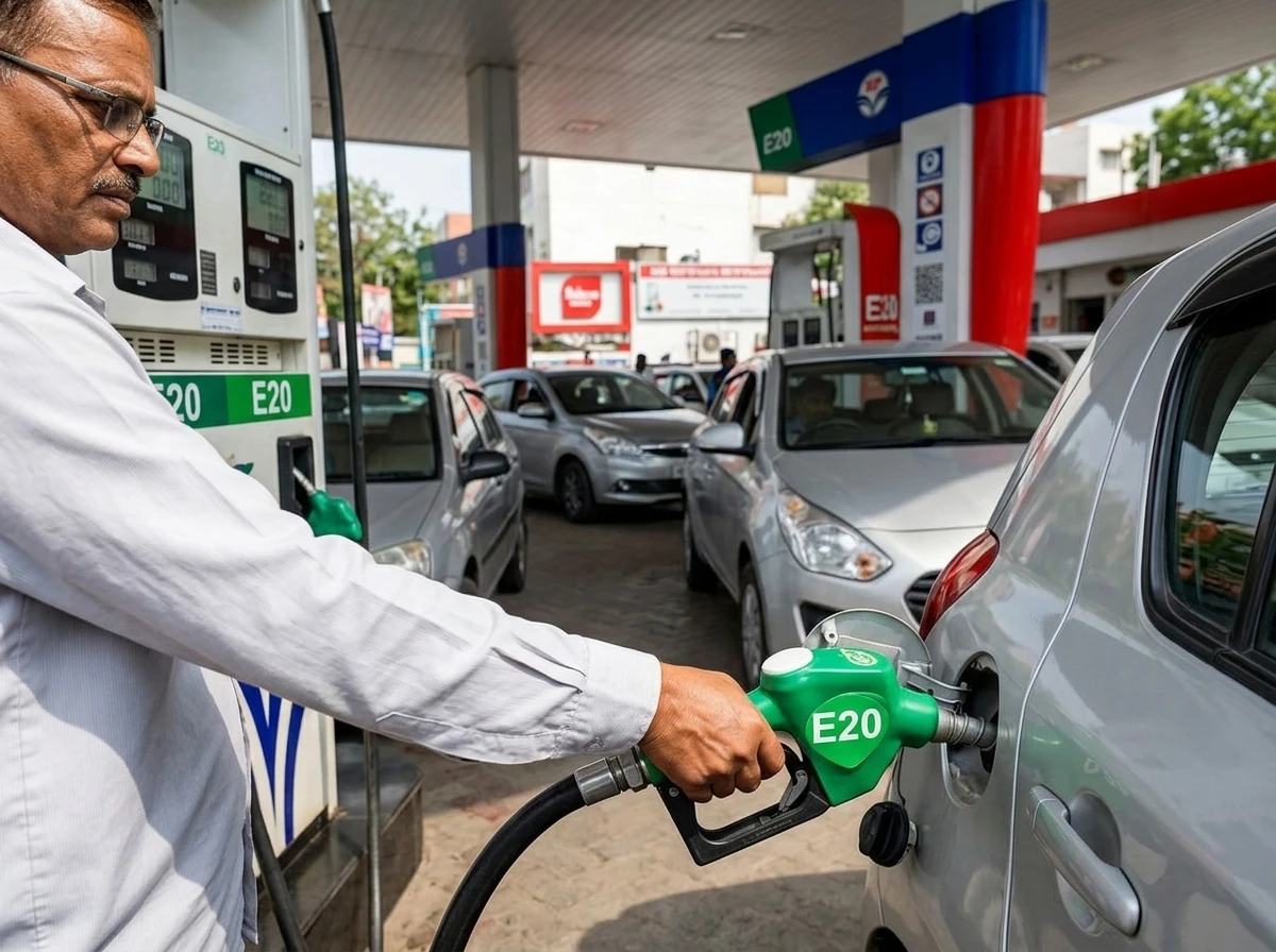 E20 petrol pump nozzle fueling Indian car contamination concerns