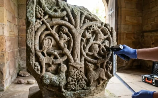 early medieval sculpted stone Abercorn West Lothian recording project