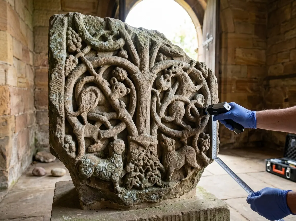 early medieval sculpted stone Abercorn West Lothian recording project
