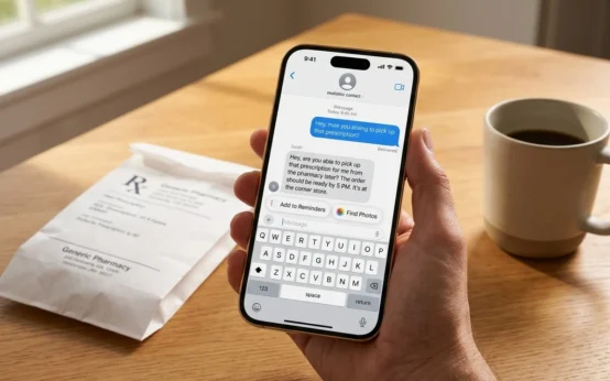 iOS 27 Messages one-tap suggestions reminder photo buttons