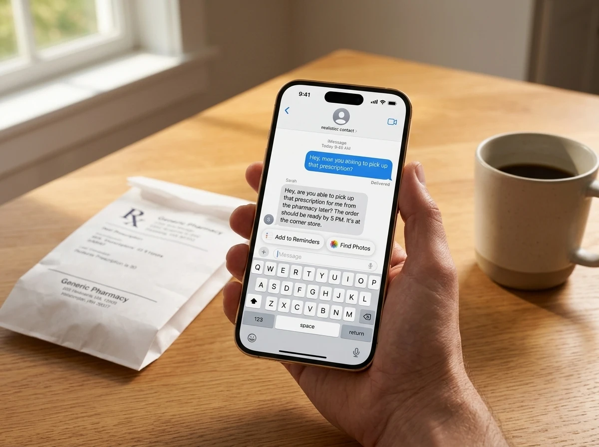 iOS 27 Messages one-tap suggestions reminder photo buttons