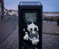 North Berwick parking meter vandalized with expanding foam glue
