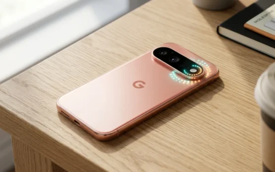 Pixel 11 Pro HiLight LED camera bar glowing face down