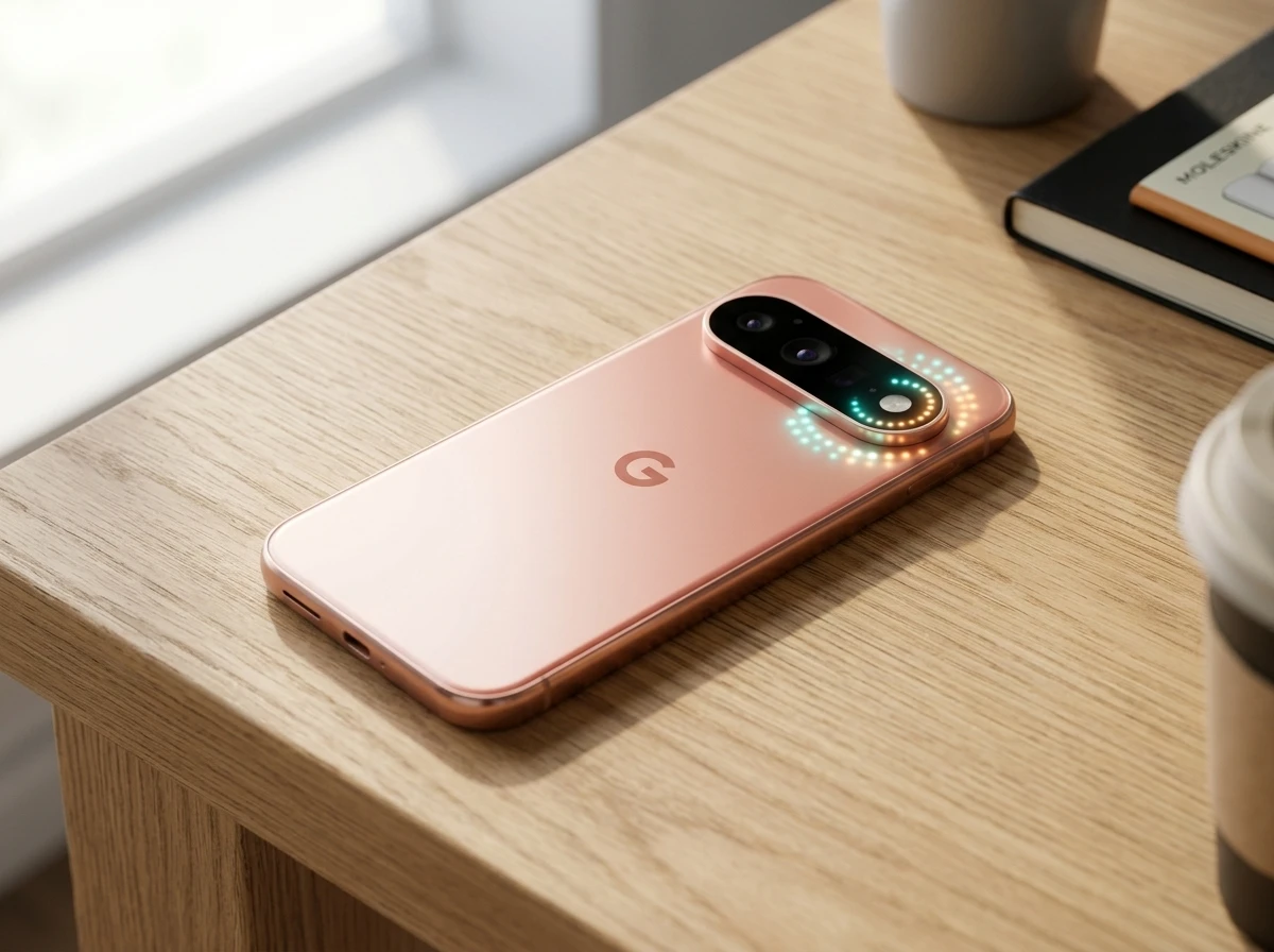 Pixel 11 Pro HiLight LED camera bar glowing face down