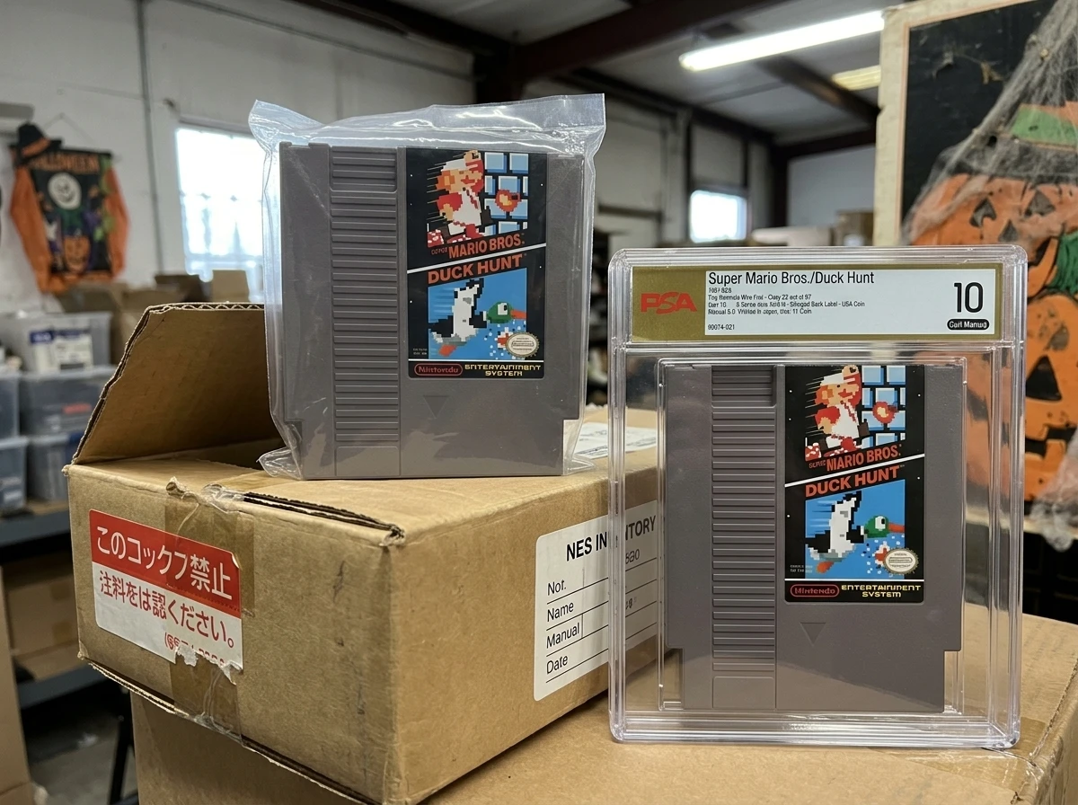 rare Super Mario Bros Duck Hunt NES cartridges Waukesha PSA 10