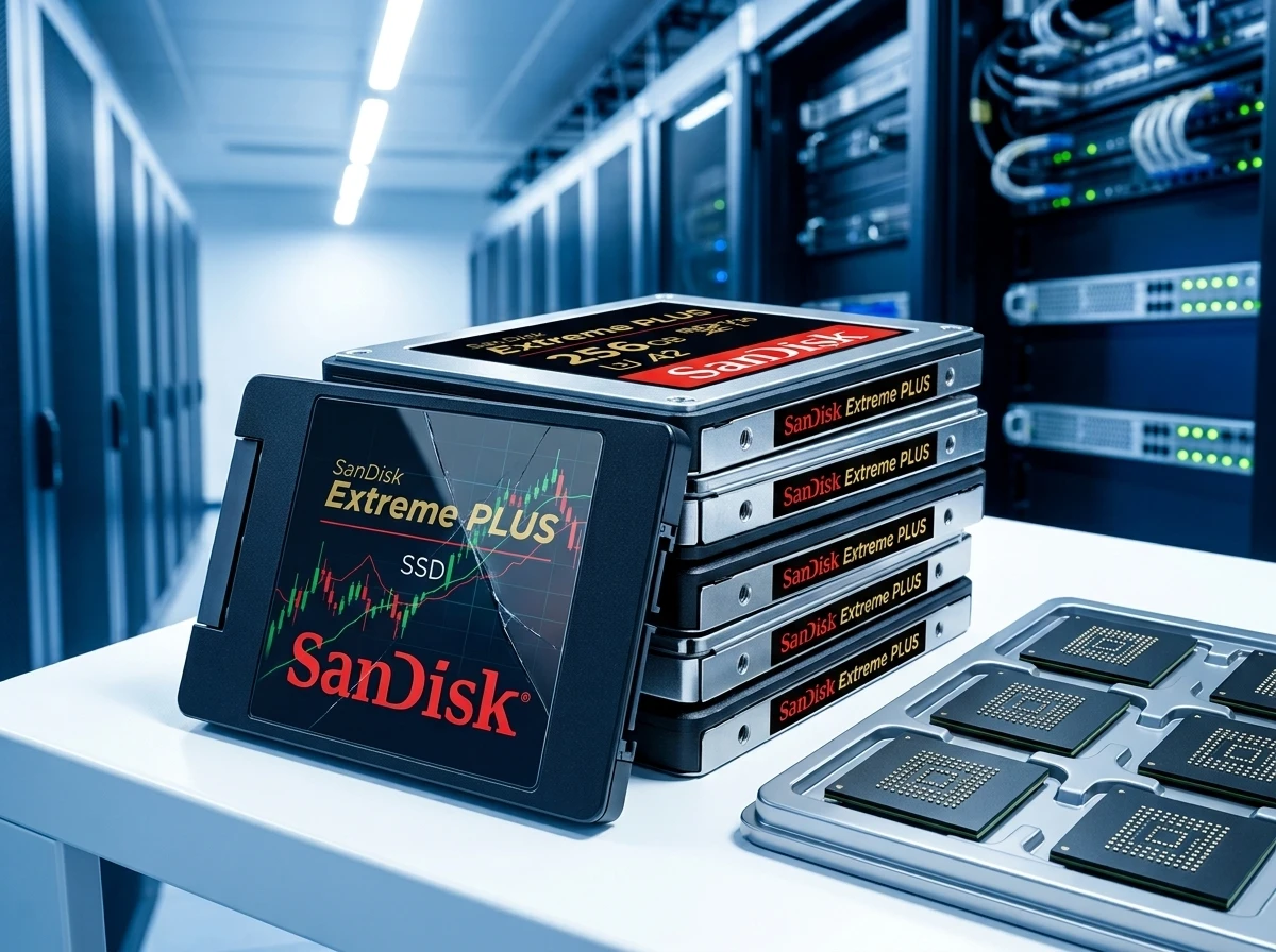 Sandisk SSD chips earnings beat stock price drop August