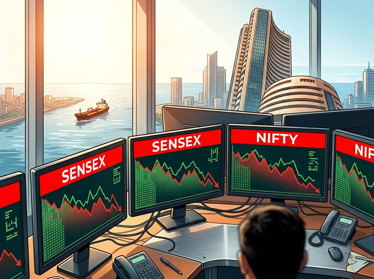 Sensex Nifty fall oil prices US Iran tensions August