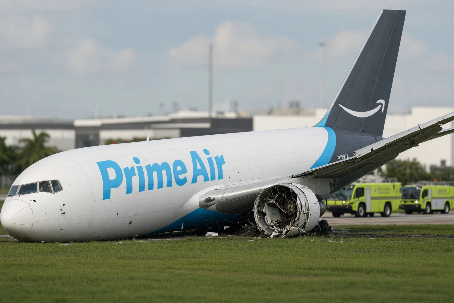 Amazon Prime Air Boeing 767 Miami runway overrun crash