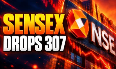 Sensex drops 307 points Monday NSE closing auction