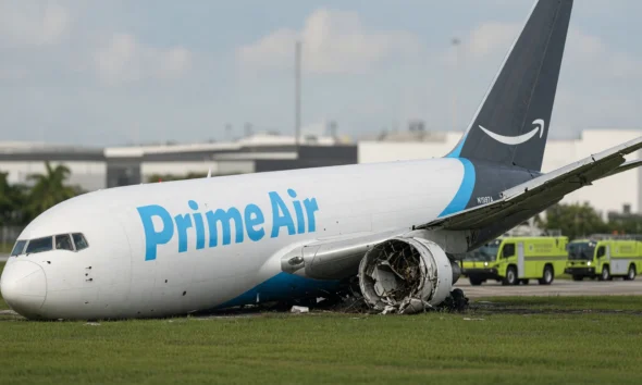 Amazon Prime Air Boeing 767 Miami runway overrun crash