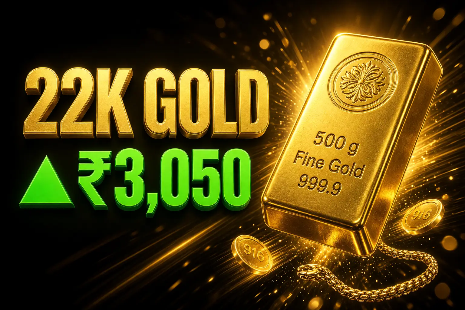 Hyderabad 22-carat gold jumps ₹3050 per 10 grams