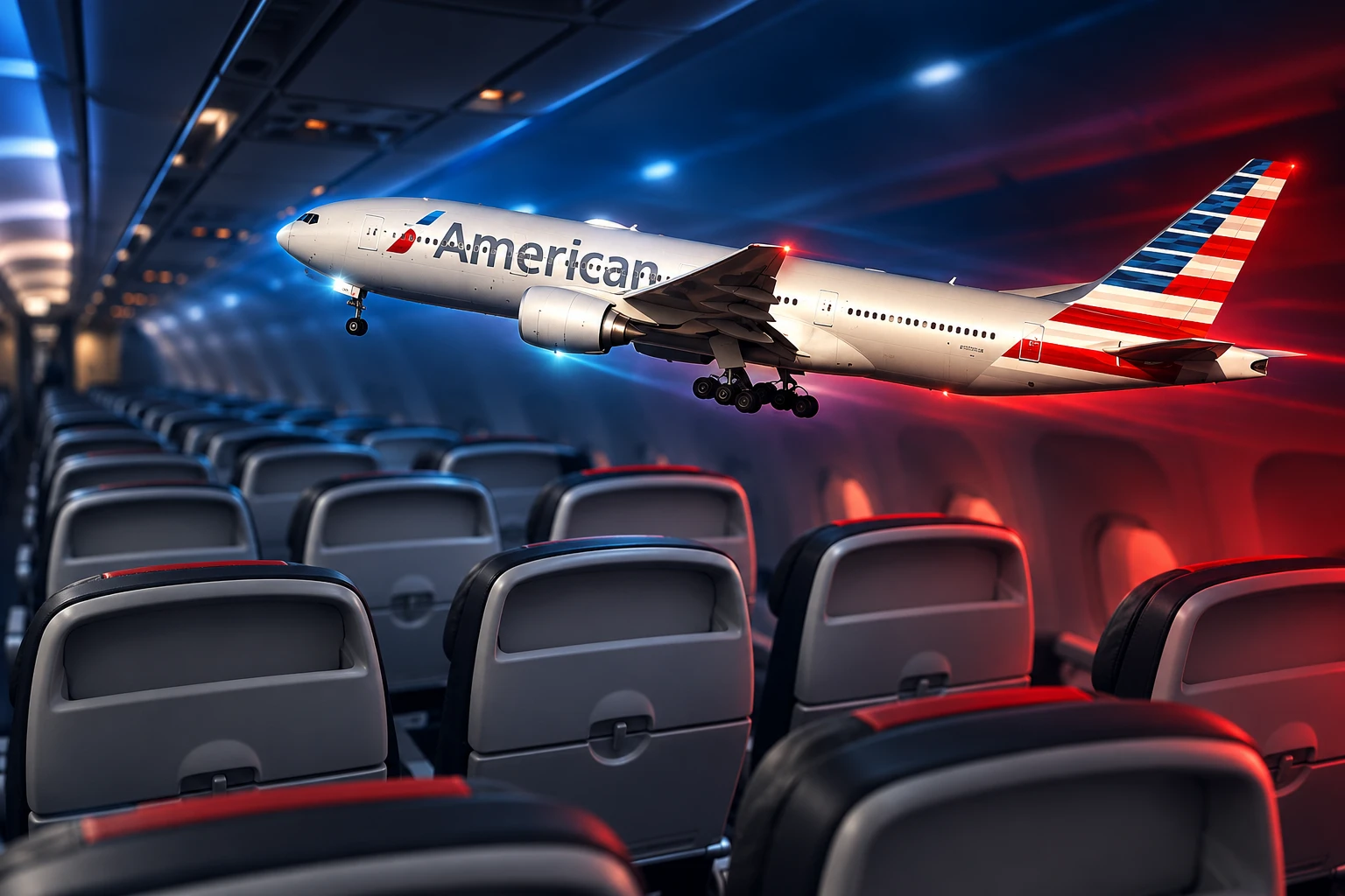 American Airlines 1779 passenger stripped seat 9D Miami