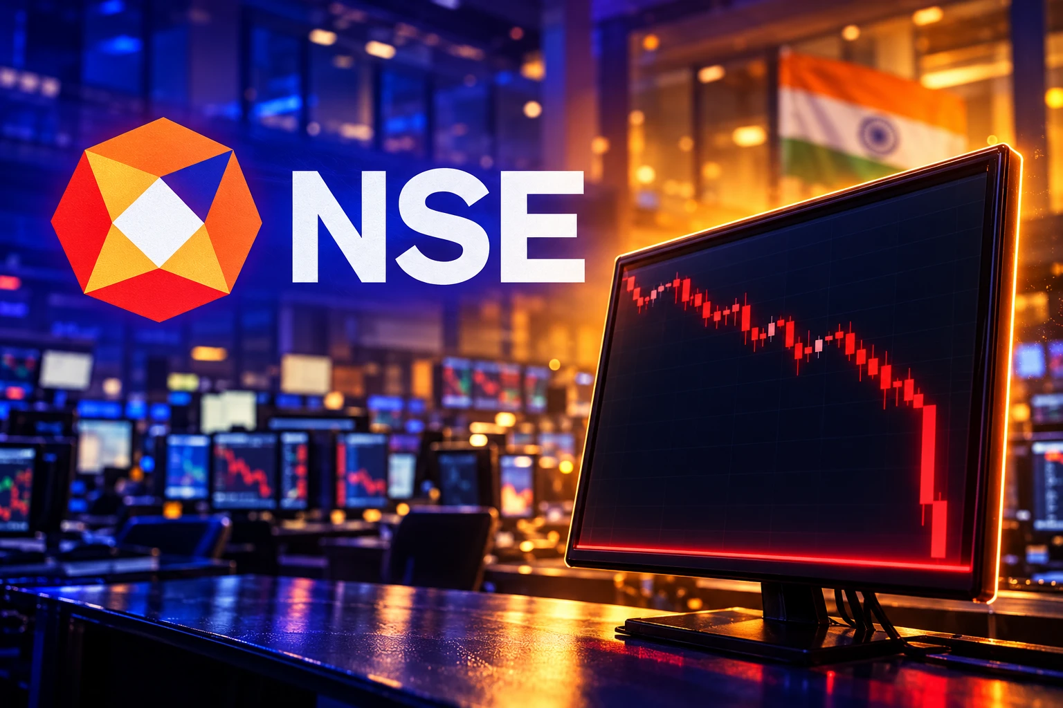 Sensex drops 307 points Monday NSE closing auction