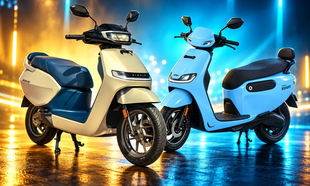 Simple Wave Rs 109999 versus Ather Konarc sticker