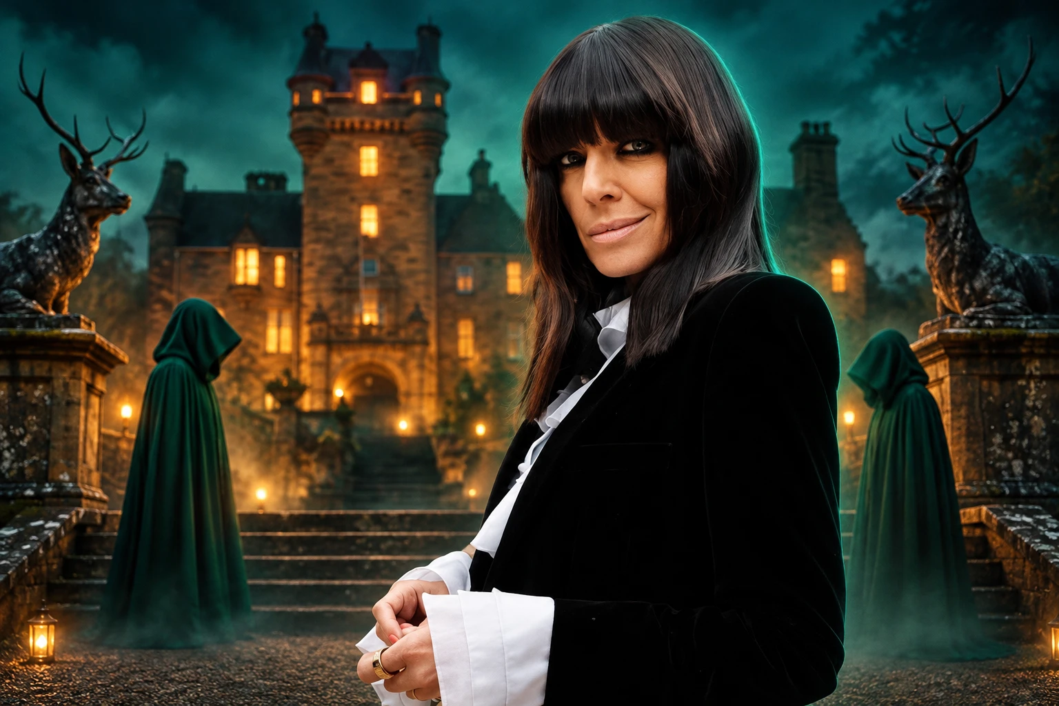 Claudia Winkleman Celebrity Traitors Ardross Castle Scotland crew gap