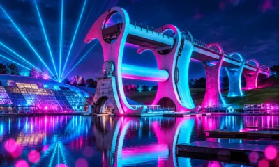 Falkirk Wheel Illumin8 laser anniversary weekend