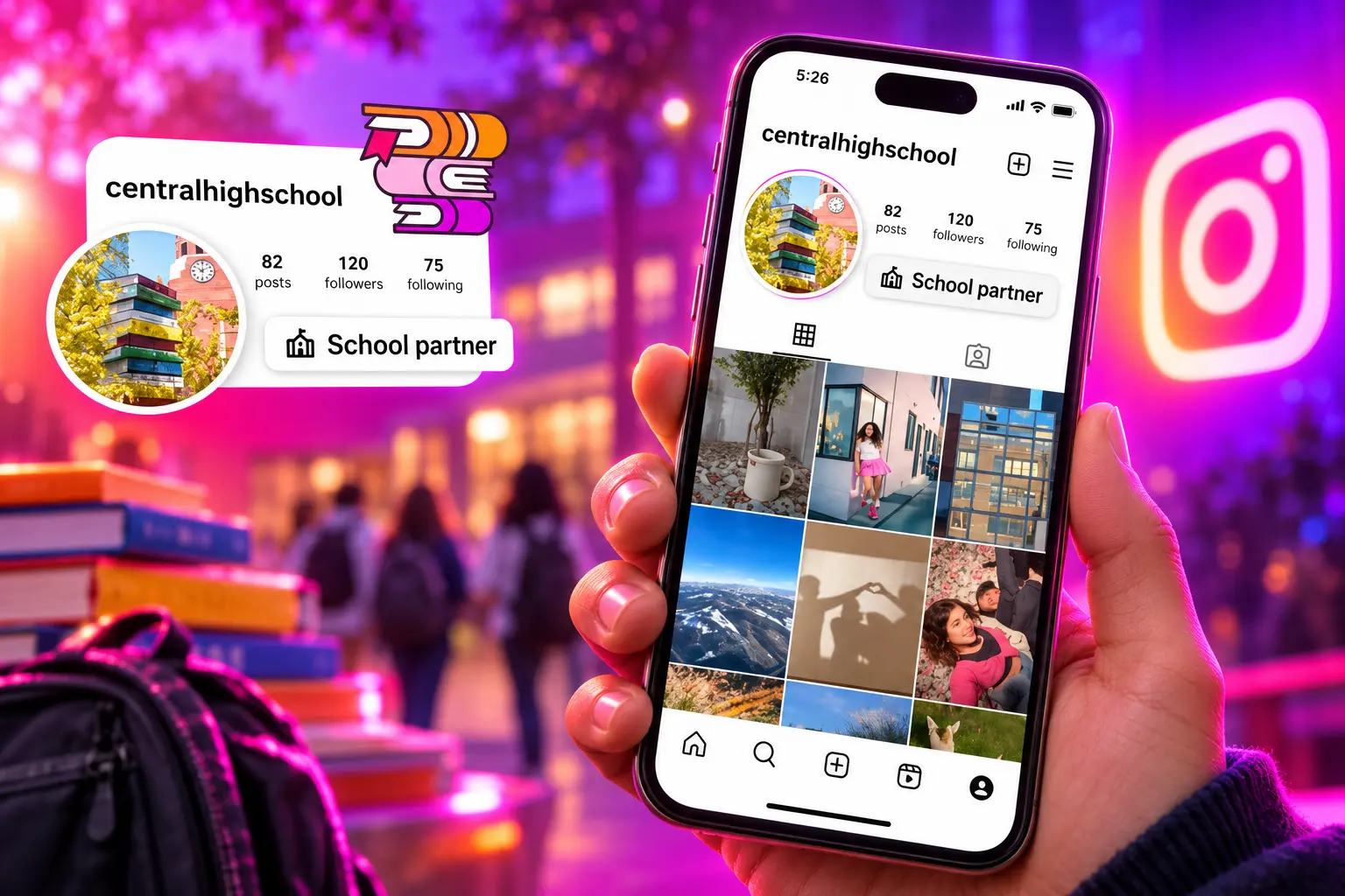 Instagram School Partnership after-hours student Stories Notes