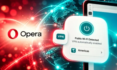 Opera public Wi-Fi VPN still starts off