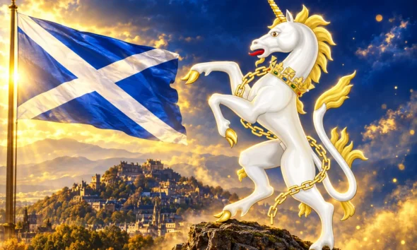 Scotland unicorn national animal gold chain royal arms