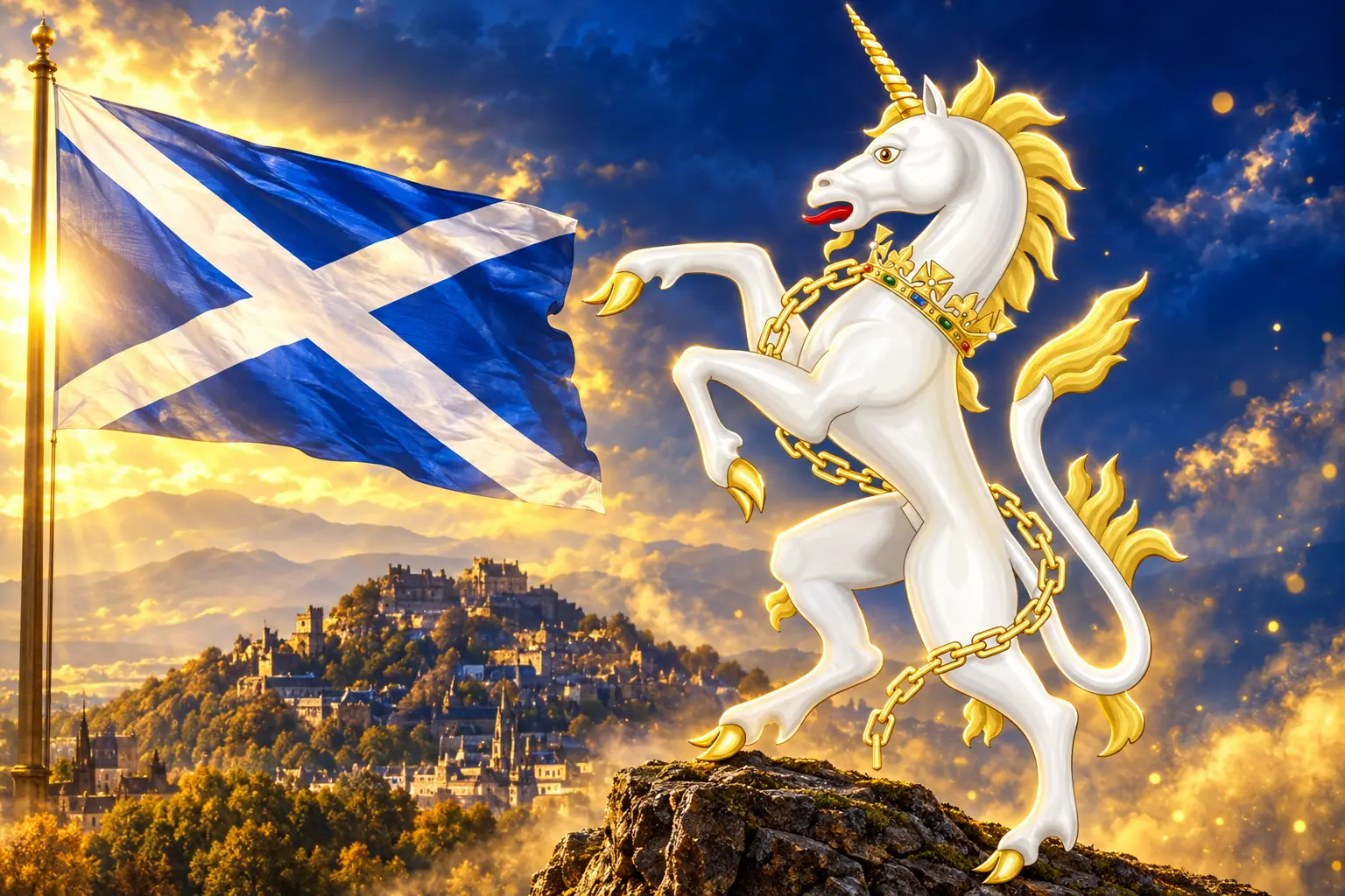 Scotland unicorn national animal gold chain royal arms