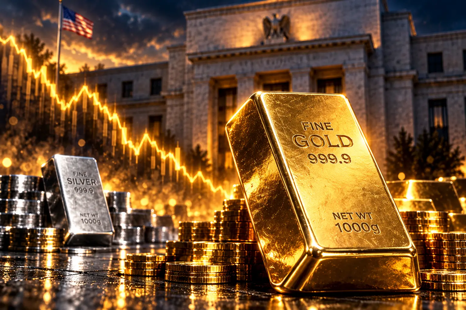 spot gold falls to $4122 after September PPI