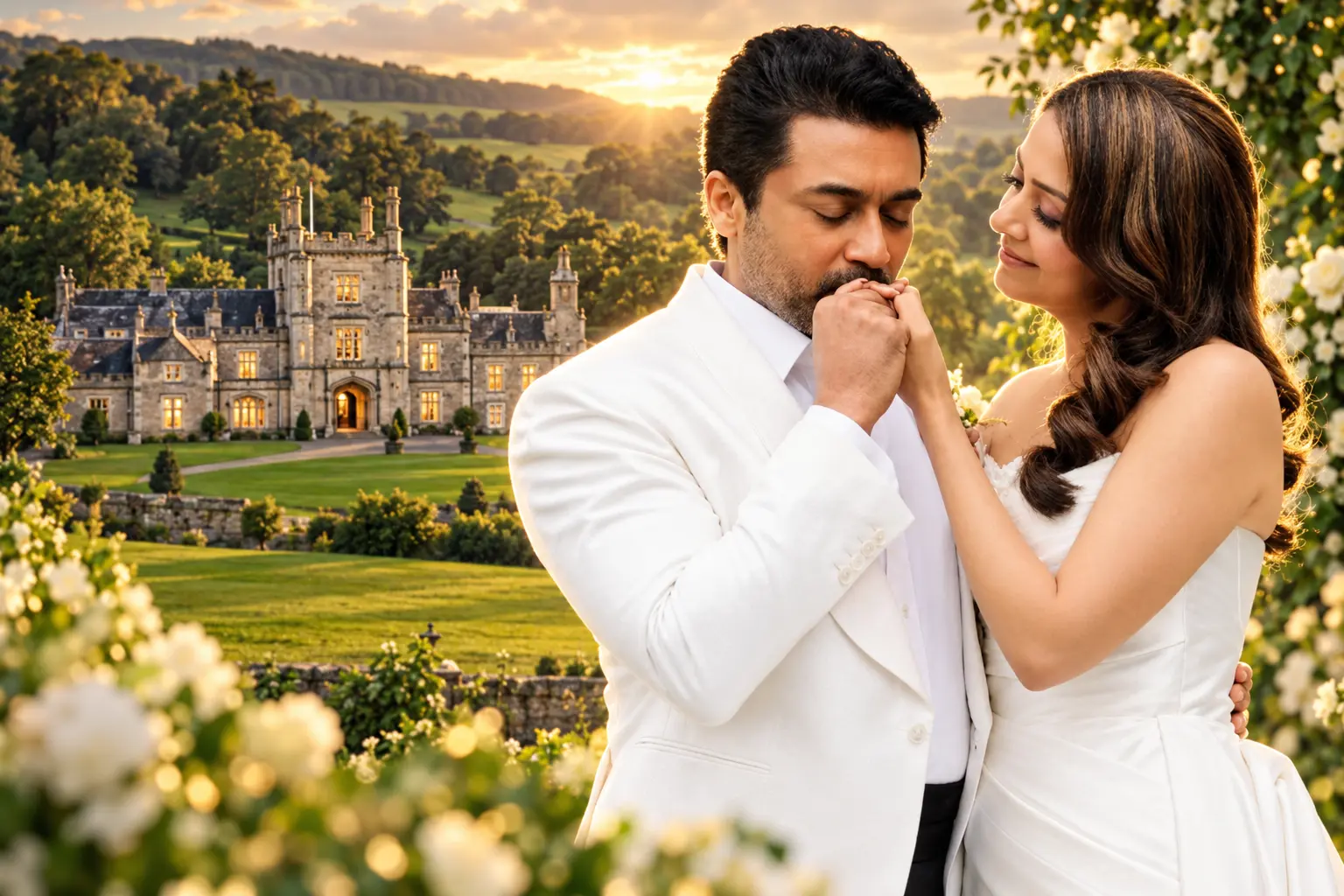 Suriya Jyotika vow renewal Blairquhan Castle Scotland
