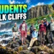 Syracuse geology students at Siccar Point unconformity Scotland