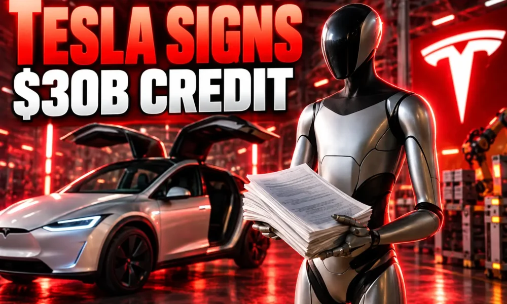Tesla $30 billion credit facilities Optimus Cybercab Terafab