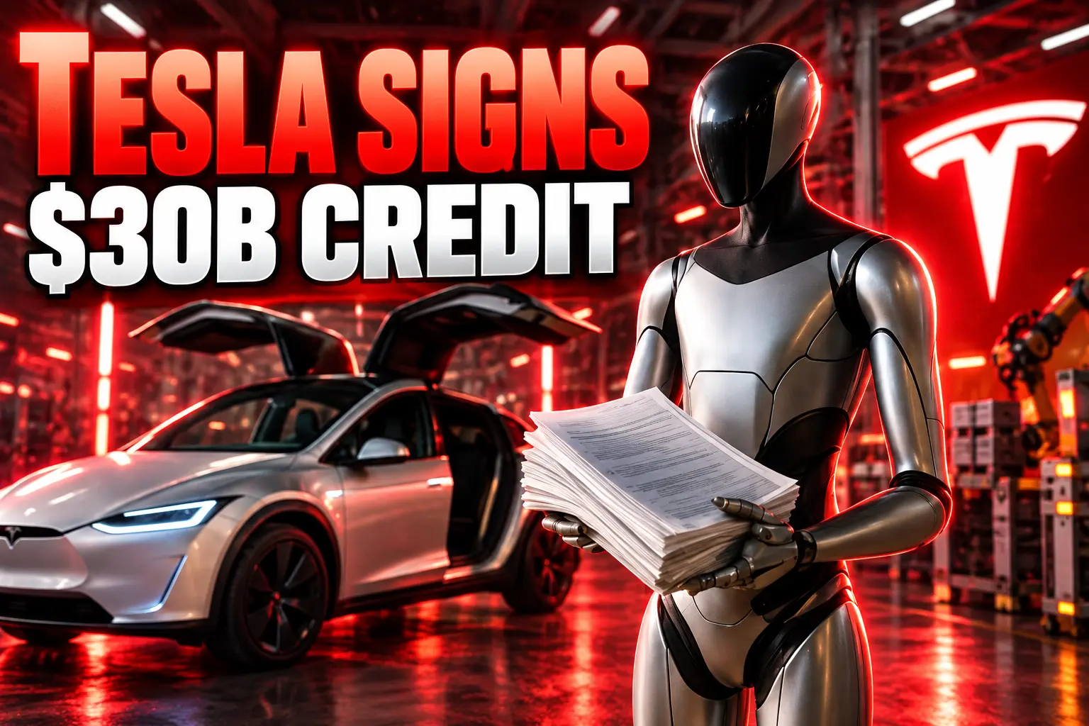 Tesla $30 billion credit facilities Optimus Cybercab Terafab